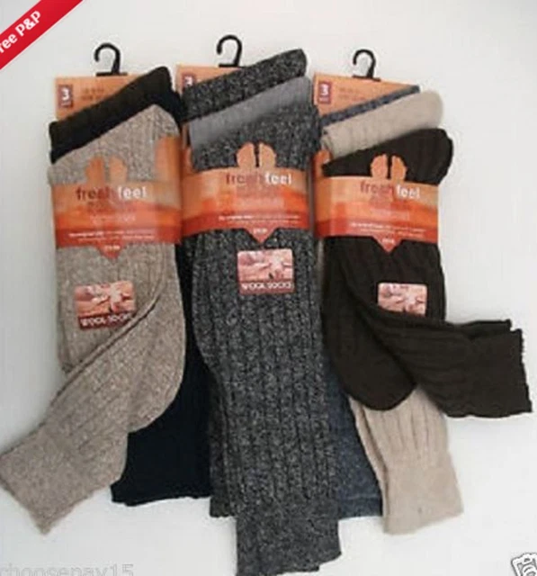 Chaussettes en laine volumineuses pour hommes très chaudes épaisses chaussettes de travail robustes, 6-11 chaudes chaudes