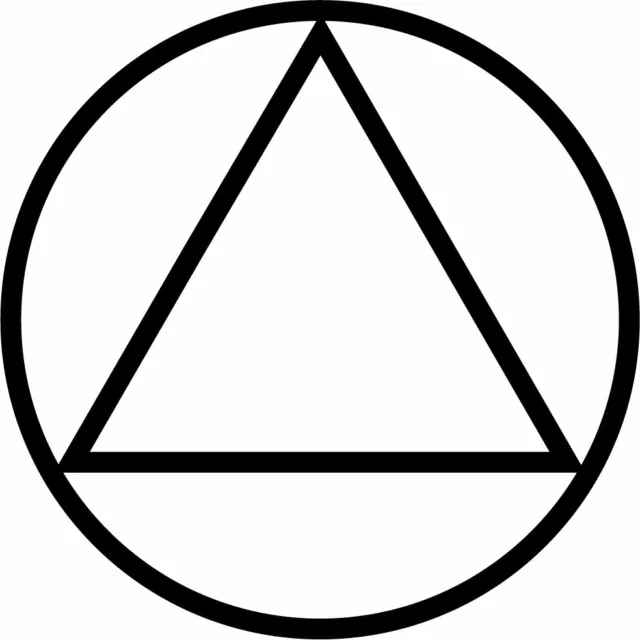 An  Alcoholics Anonymous or AA triangle decal or sticker vinyl cut.