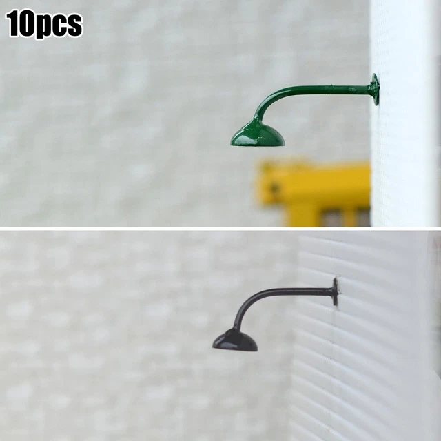 Pack De 10 Lampes Murales LED Pour Maquettes De Train OO/HO - Blanc Chaud, 3V DC, Avec Résistances