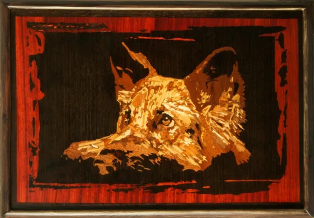 Cuadro de pared de perro pastor retrato de mascota arte de madera panel de...