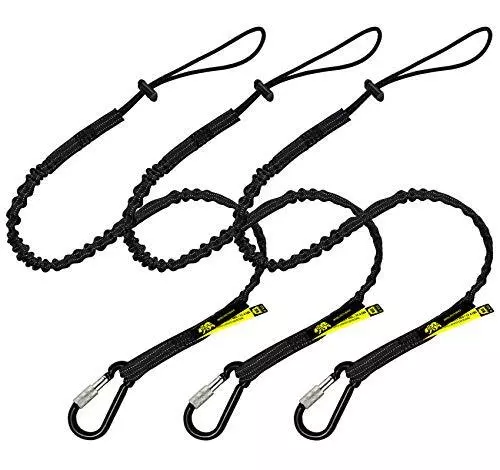 Tool Lanyard With Aluminum Screw Lock Carabiner Extend Up To 165cm Max Load 8kg