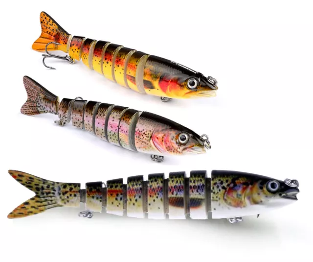 Leurre de pêche articulé - Poisson - Truite 8 segments 12 cm 20 g - Carnassiers