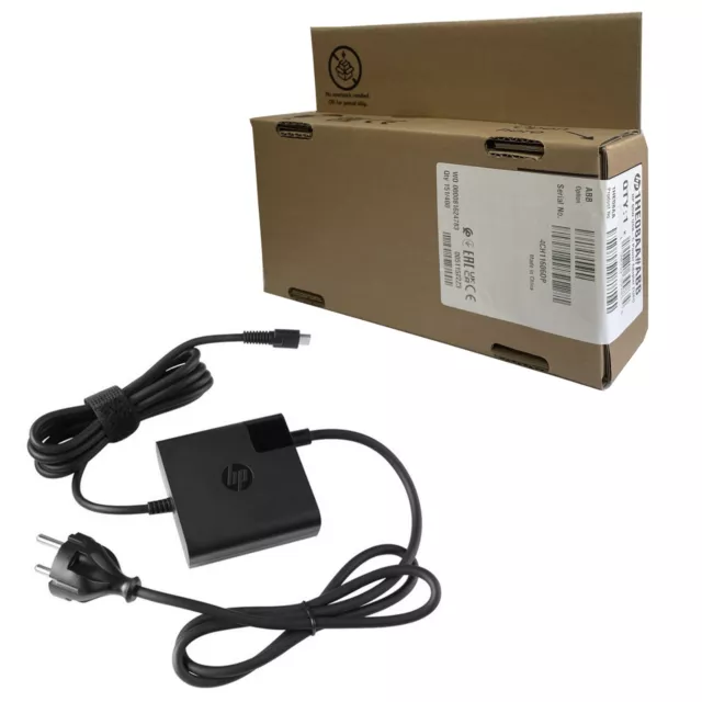 Original HP Adaptador de alimentación USB-C de 65W P/N  1HE08AA#ABB - Sin usar