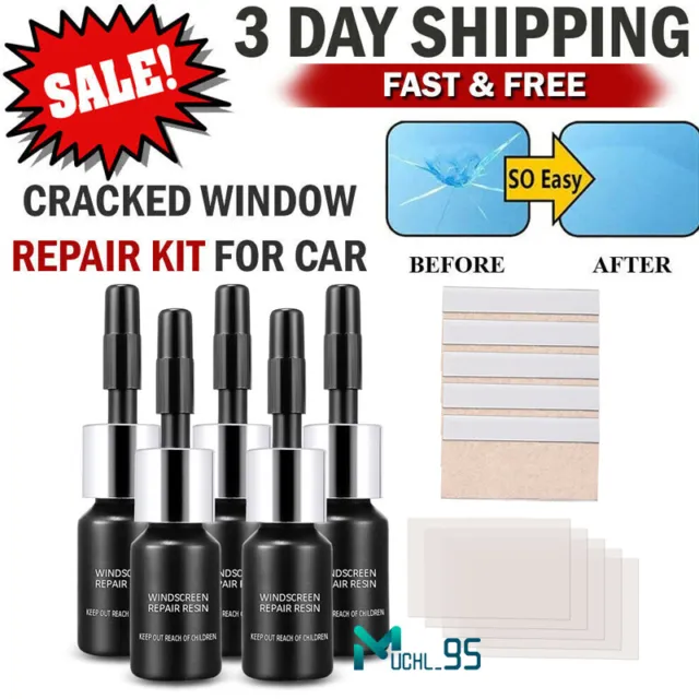 5 Pack Car Glass Nano Repair Fluid Automotive Windshield Resin Crack Glue Kit US