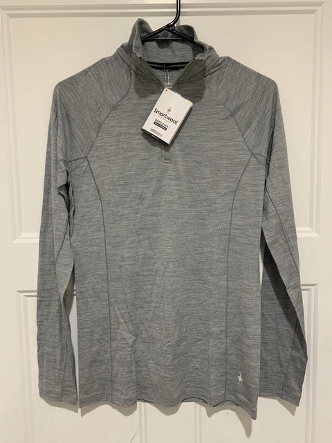 NWT SMARTWOOL Women's 150 Merino Base Layer 1/4 Zip Top Heather Gray - Sz Small