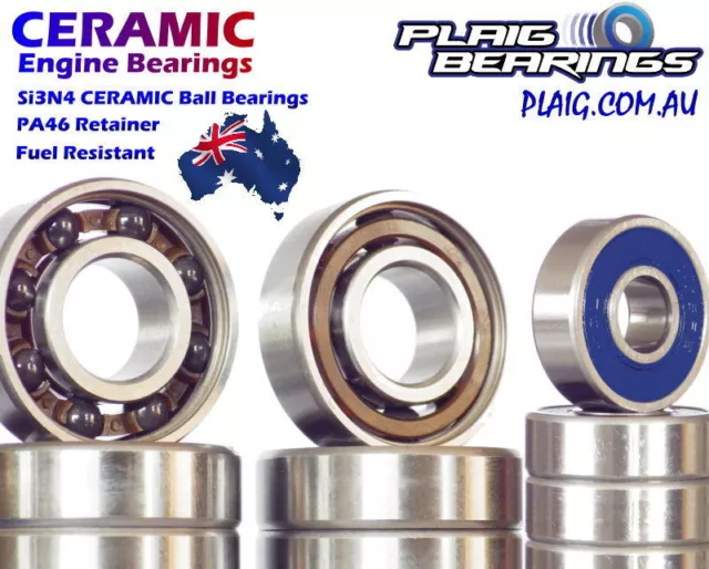 Nitro Engine Bearings Kits - Front & Rear Crank Bearings - Ceramic Hybrid Steel