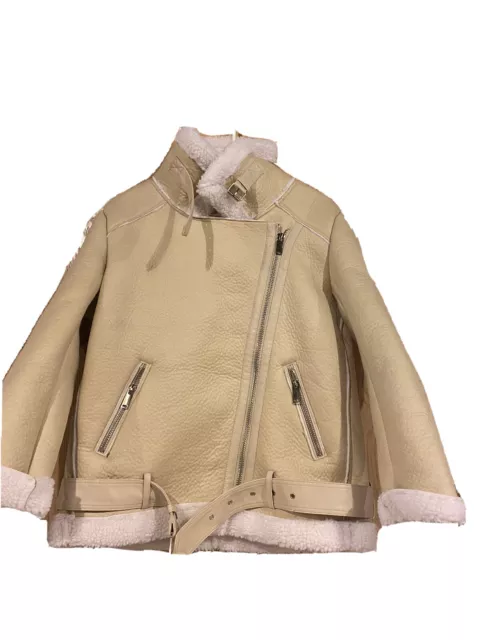  LY VAREY LIN Women's Faux Shearing Moto Jacket Thick Lined  Parka Winter Shearling Coat Leather Jacket (Beige, S) : Clothing, Shoes &  Jewelry