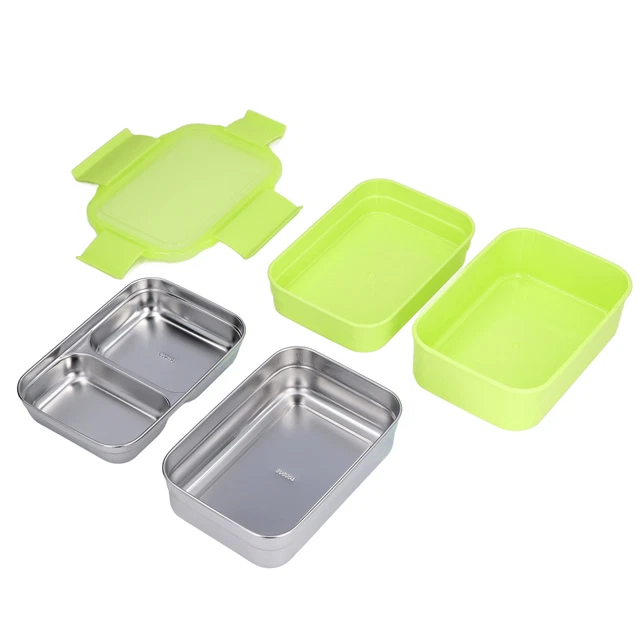 (vert) 02 015 Boîte à Bento Boîte à Lunch En Acier Inoxydable Isolée Et