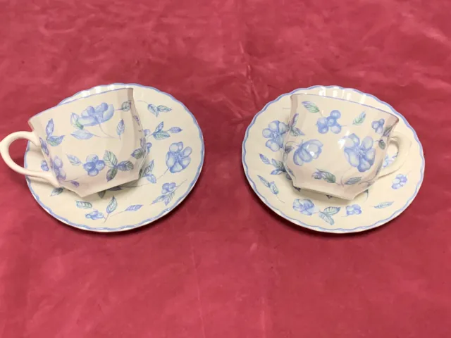 BEAUTIFUL BHS BRISTOL BLUE TABLEWARE  2 X REPLACEMENT TEA CUPS & SAUCERS No1