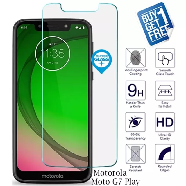 2x Pour Motorola Moto G7 Play Genuine Tempered Verre Screen Protector Film Cover