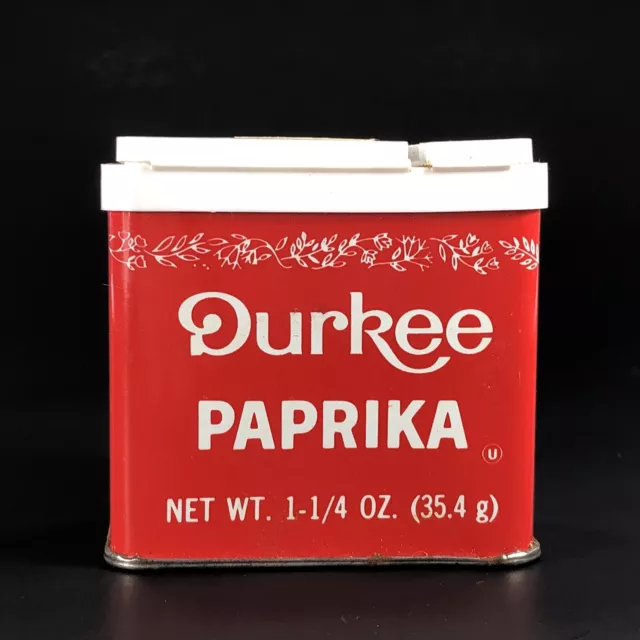 Vintage Durkee Tin PAPRIKA SPICE 1 1/4 oz Westfield OH USA AS IS