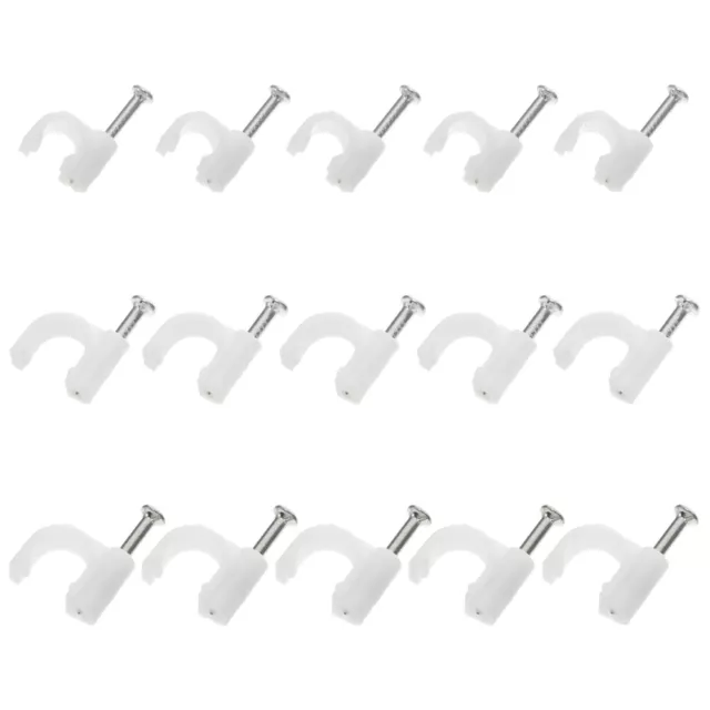 3 Boxes White Steel Nail Staple 8mm Cable Fixing Clips Wall Wire Holder