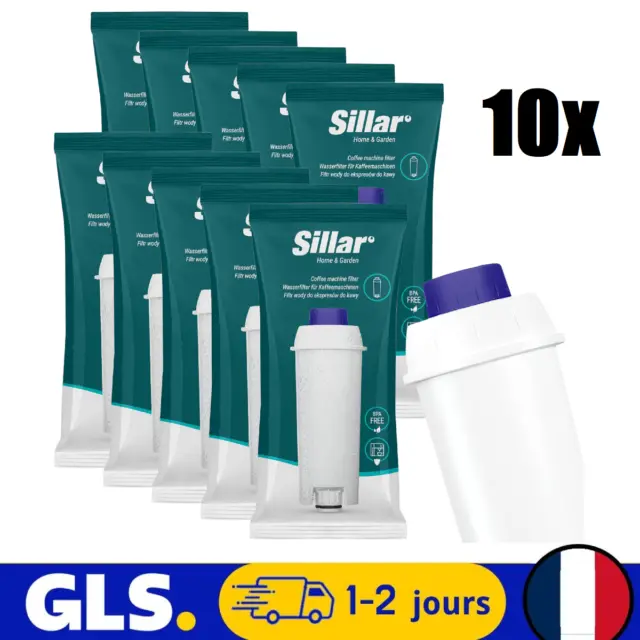 10x Filtre Sillar pour machine à café DeLonghi ECAM DLSC002 SER3017