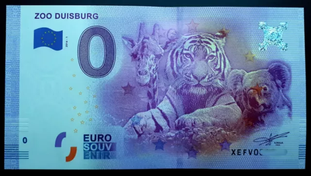 Billet 0 euro Souvenir Schein Allemagne - XEFV Zoo Duisburg 2016