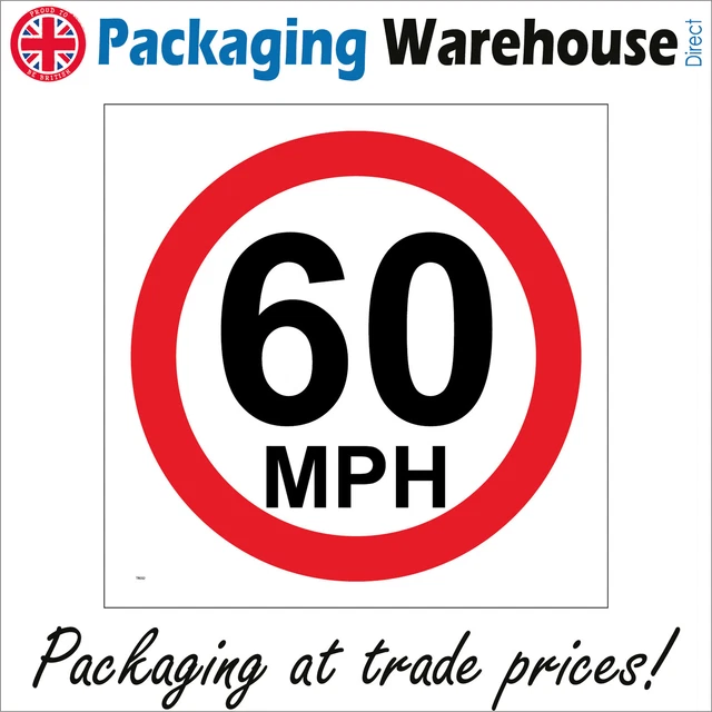 TR032 60 MPH Sign Legal Speed Limit Restriction Motorway Van Truck ...