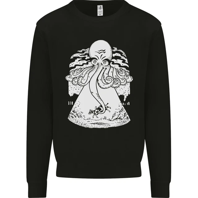 Alien Octopus Kraken Cthulhu Cow UFO Mens Sweatshirt Jumper