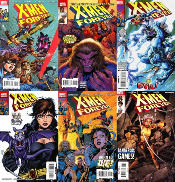 X-Men Forever #1-6 Volume 2 (2009-2010) Marvel Comics - 6 Comics