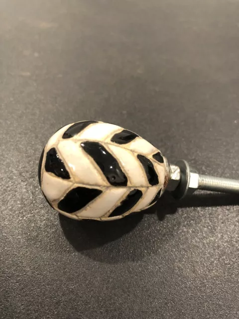 anthropologie drawer cabinet pull new handcrafted black white beige