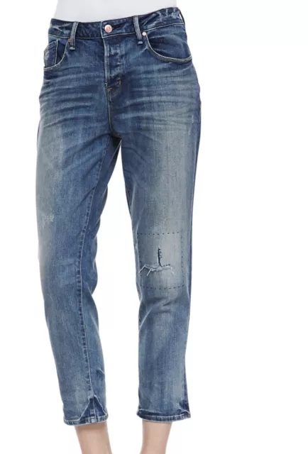 Marc Jacobs Jessie Boyfriend Cropped Denim Size 25 Blue Distressed Jeans Relaxed