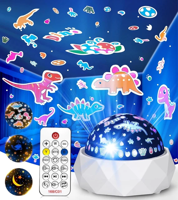 Remote Left Cast KIDS NIGHT LIGHT Projector Rechargeable 3 Films Remote Timer 360 ...