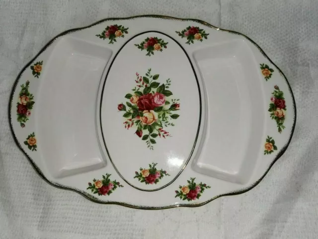 Royal Albert Old Country Roses Appetiser Serving Dish with 2 sections