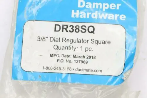 Damper Hardware Dial Regulator Square 3/8" DR38SQ