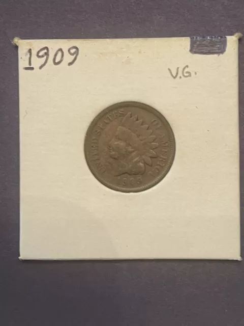 U S Indian Head Penny 1909 Very Fine