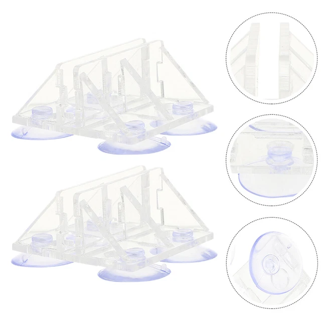 2 Pcs Aquarium Breeding Separator Fish Tank Suction Cup Clip Glass Stand Divider