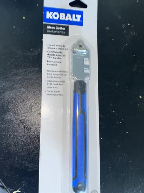 New Kobalt Glass Cutter  with 3 Cutting Wheels 5.25 Inches Long