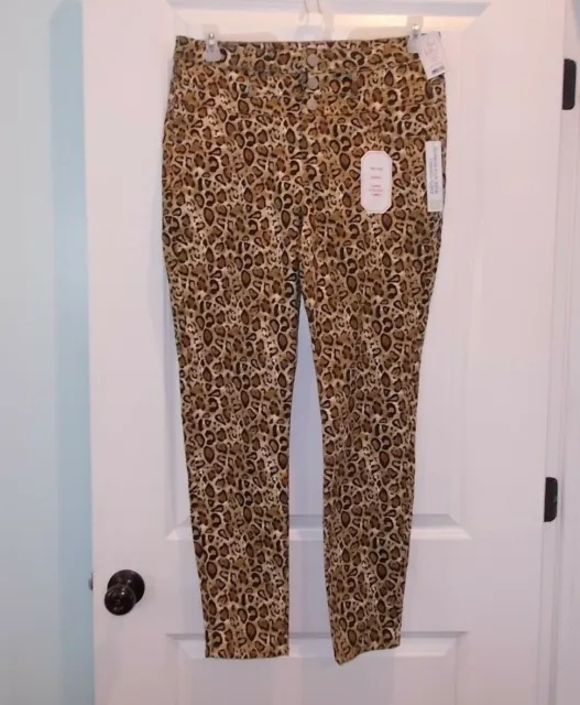 No Boundaries Junior's Size 1 Mid Rise Leopard Print Skinny Leg Jeans