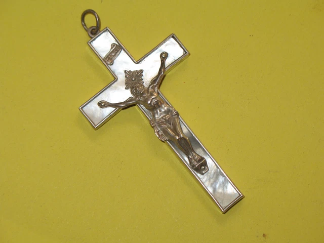 Pendentif Croix En Nacre D'abalone Bleue - Marque Naturosphère - Neuf Avec étiquettes
