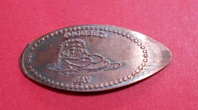 Columbus Zoo elongated penny Ohio USA cent Zoombezi Bay souvenir coin Otter