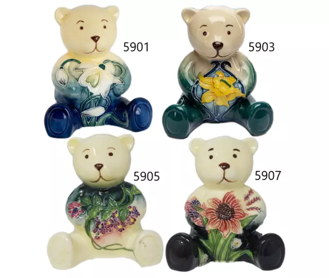 Old Tupton Bear Ceramic Tube Lined China Teddy Birthday Hand Made Floral Designs