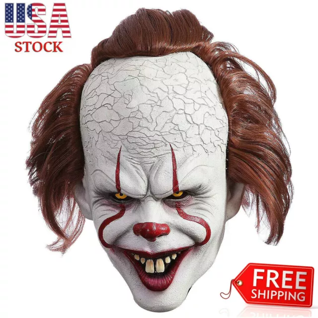Halloween Mask Light Up LED Clown Full Face Mask Costume Cosplay Party Props