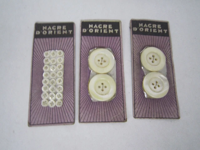 Lot De Boutons Anciens En Véritable Nacre - Diamètres 1.4 à 2.5 Cm