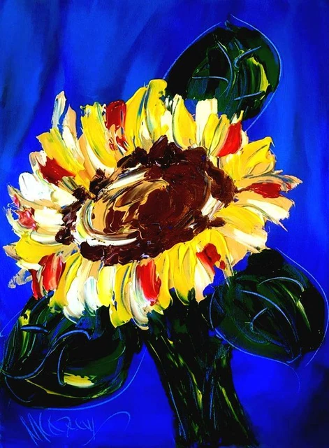 SUNFLOWERS   SIGNED  Original Oil Painting on canvas IMPRESSIONIST