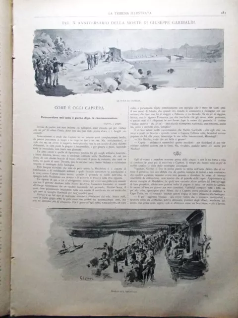 La Tribuna Illustrata 12 Giugno 1892 Anniversario Garibaldi Duse Monte Circello 2