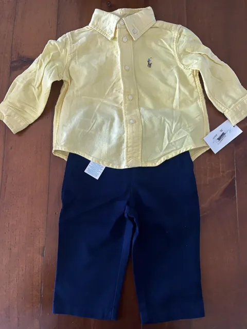 Ralph Lauren Baby Boy Shirt & Chino Set 9M (BRAND NEW)