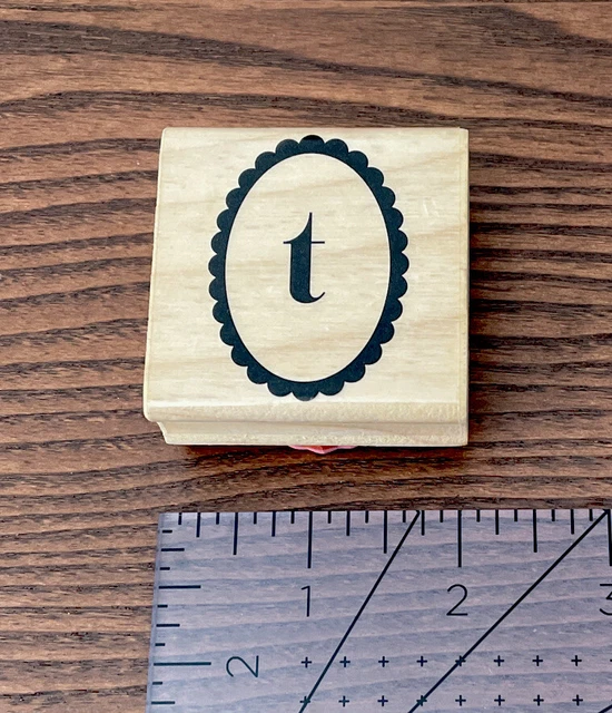 Wood Mounted Rubber Stamp Letter “t”