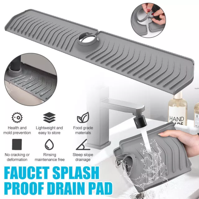Tray Slip Mat Kitchen Faucet Sink Splash Guard Silicone Drain Pad Water Catcher