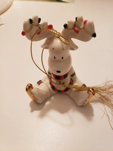 Lenox - Moosecapades - Marcel the Moose- Ice Skating - Ornament  - No Box