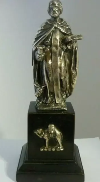 Stunning Rare Antique Sterling Silver Anthony The Great Statue - Carrington & Co