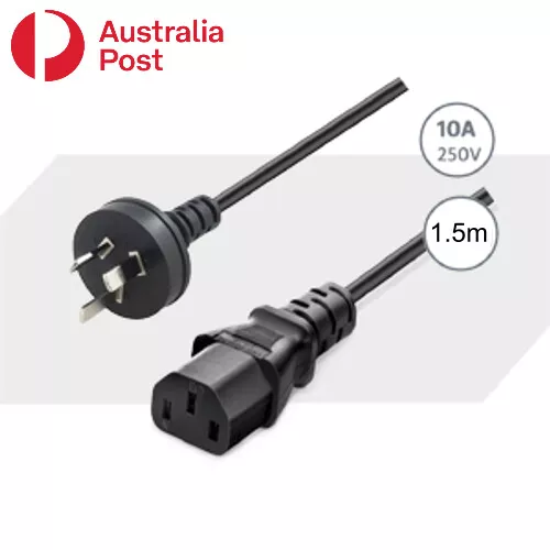 250V 10A Power Lead Cable Cord 3 Pin Australian Plug to IEC-C13 Socket 1.5M