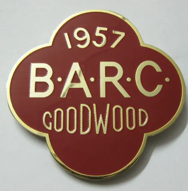 Barc Goodwood 1957 Voiture Grill Badge Emblème Logos Métal Email