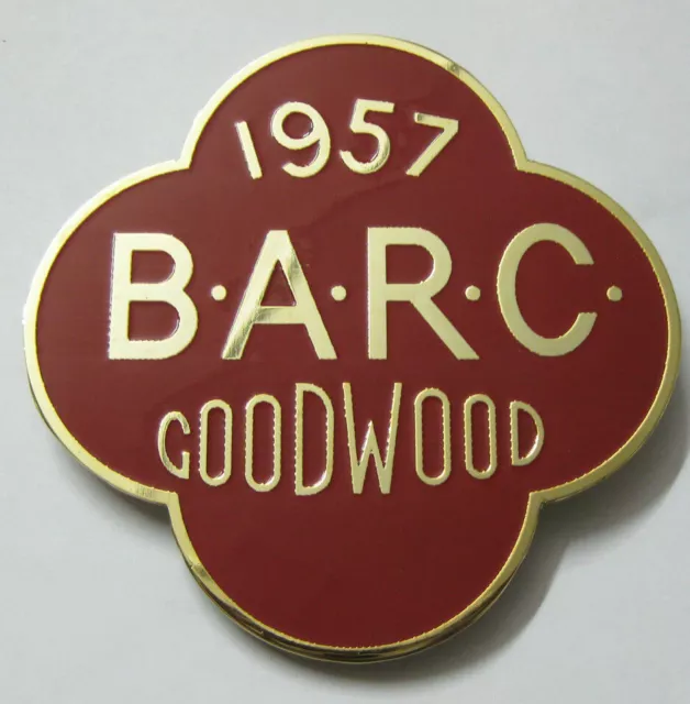 Barc Goodwood 1957 Voiture Grill Badge Emblème Logos Métal Email