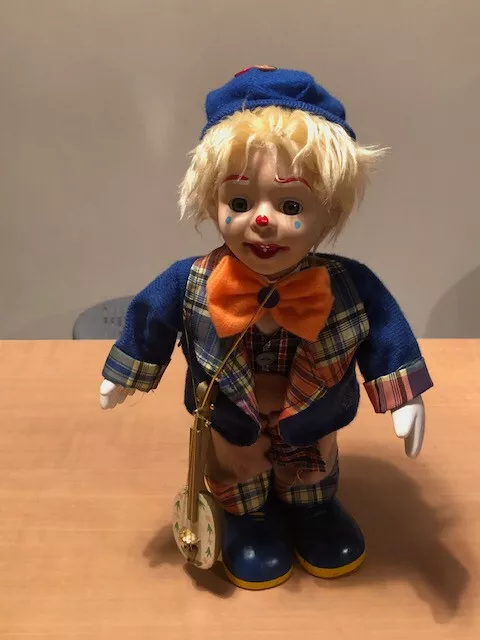 Clown automate musical en porcelaine vintage 60'S - 32 cm - en TBE