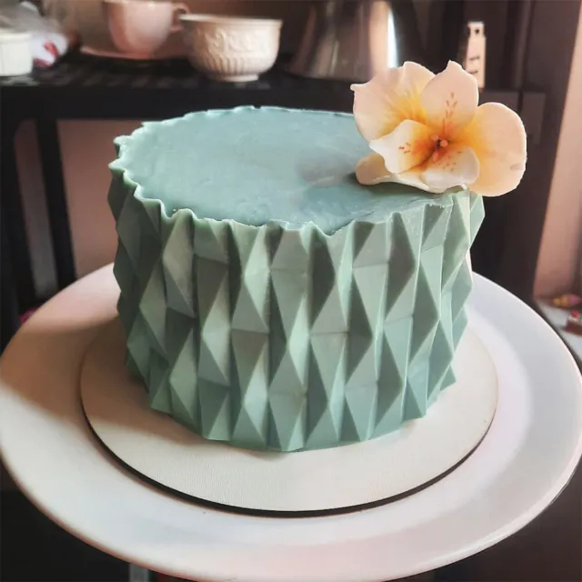 Clear Plastic Cake Fondant Decorating Lace Geometric Pattern Mousse Mould Tool