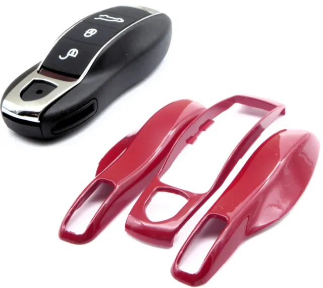 Auto Fernbedienung Schlüssel Cover Blenden Hülle für Porsche SmartKey BlankenROT