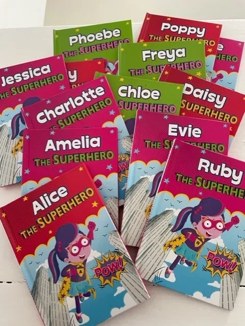 Girls Personalised Superhero Story Book, choose name: Mia, Emily, Olivia + More!