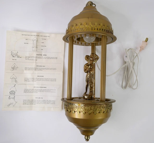 VINTAGE 1970S GREEK Goddess Hanging Mineral Oil Rain Drip Lamp Model WS